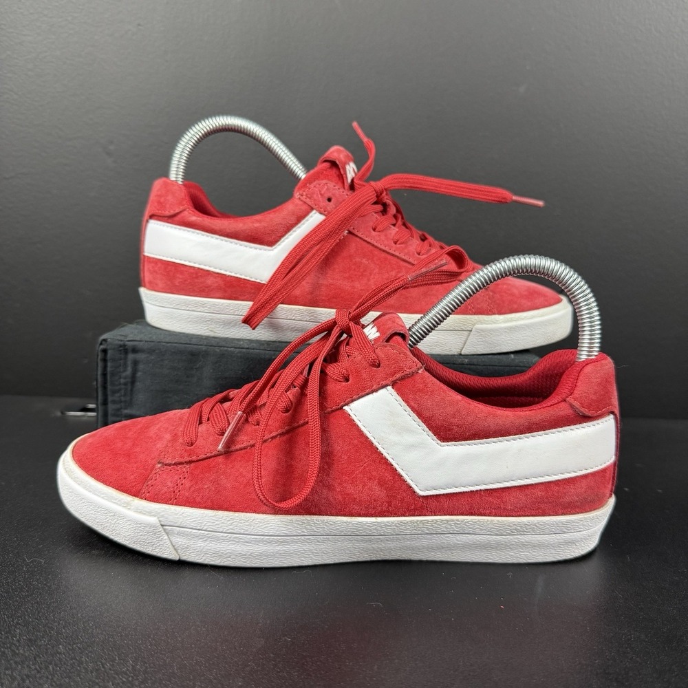 Pony Topstar Low Women's Red Suede Sneakers Retro 90s Streetwear Size 7 Style
